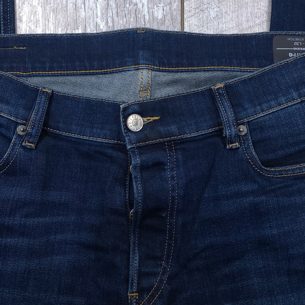 Diesel D-Luster Jeans Mens 34x34 Dark Blue Slim Fit Stretch Denim Pants - Picture 6 of 10
